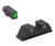 Meprolight USA 402243111 Hyper-Bright Sight Set Green Tritium/Black Frame Compatible w/Glock 17/17L/19/22/23, Post/Dovetail Mount