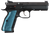 CZ-USA 91257 Shadow 2  SA/DA 9mm Luger 4.89" 17+1 Overall Black Nitride Finish with Inside Railed  Steel Slide, Blue Aluminum Grip, Non-Tilted Barrel & Picatinny Rail