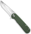 Outdoor Edge VX330B Razor VX3 EDC 3" Folding Drop Point Plain Satin 420J2 SS Blade, Green Micarta Handle