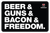 TekMat TEKR17BGBF  Cleaning Mat Black/White Rubber 11"x17" "Beer & Guns & Bacon & Freedom"