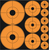 Pro-Shot ASSORTEDDOT Peel & Stick Target Dots Black/Orange 10 Pack