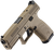 CZ-USA 91577 P-10 C  Compact Frame 9mm Luger 15+1 4.02" Black Stainless Steel Barrel, Black Nitride Serrated Steel Slide, Flat Dark Earth Polymer Frame w/Picatinny Rail, Interchangeable Backstrap Grip