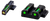 HiViz MPSN521 LiteWave H3 Sight Set for S&W Shield Green Tritium Orange Outline Front Sight-Green Fiber Optic Rear Sight
