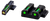HiViz MPSN521 LiteWave H3 Sight Set for S&W Shield Green Tritium Orange Outline Front Sight-Green Fiber Optic Rear Sight