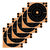 EZ-Aim 15316 Splash Reactive  Self-Adhesive Paper Black/Orange 8" Bullseye 6 Pack