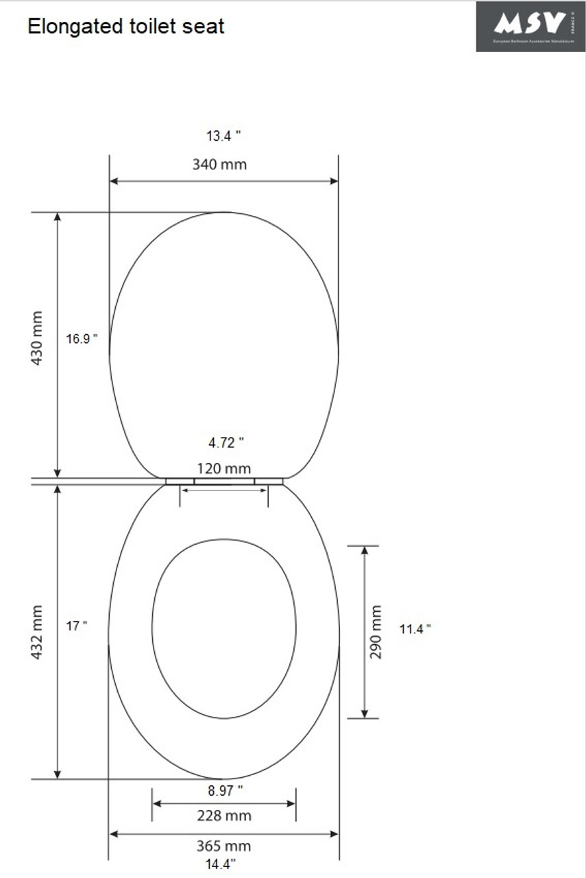 Elongated Toilet Seat MSV France Wood Borneo