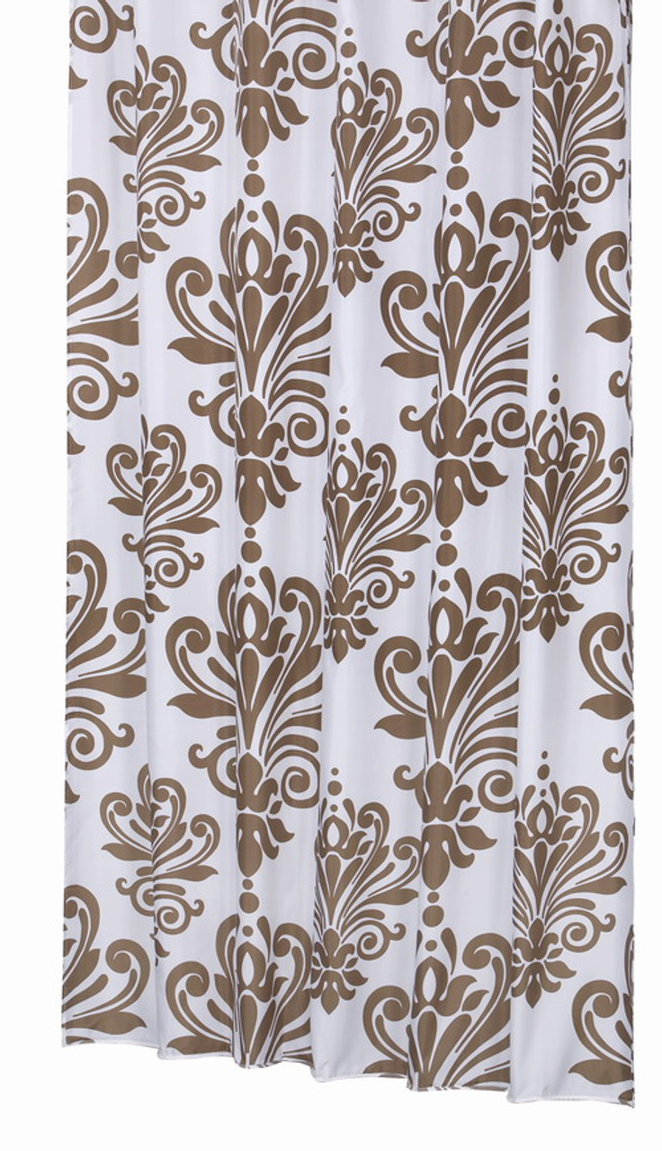 Extra Long Shower Curtain 72 x 78 Inch Gamma Brown And White