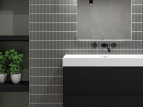 SomerTile 17.875x17.875-inch Spinet Matte Black Porcelain Floor and Wall Tile 5 tiles/11.33 sqft.