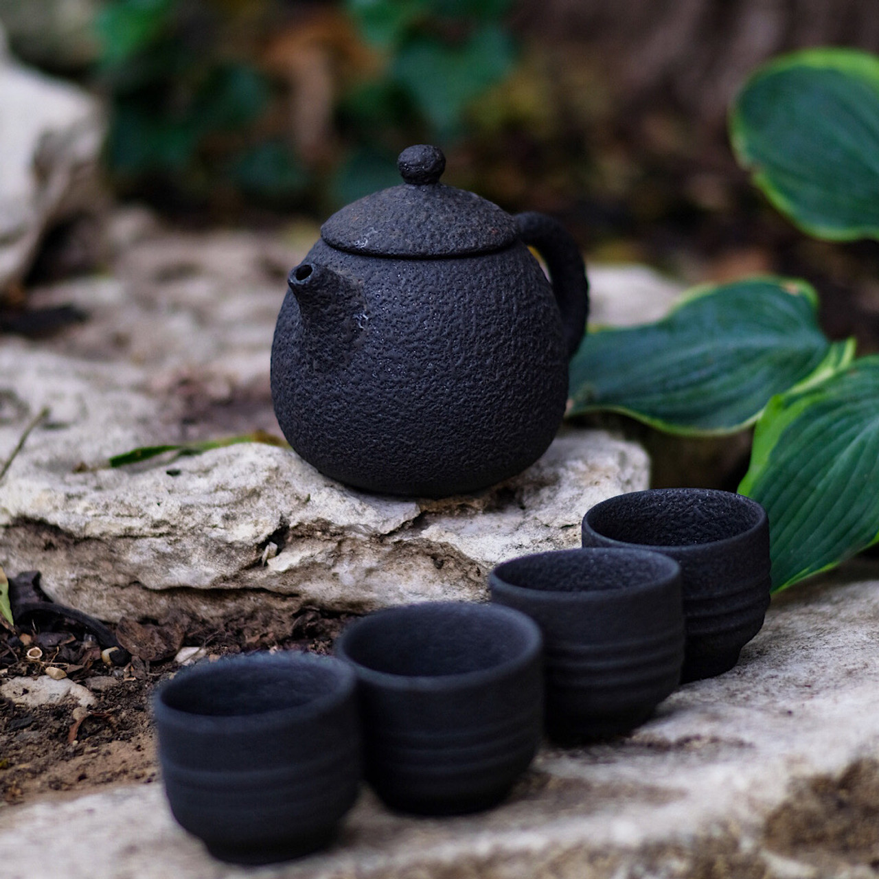 Black Sand Meteor Teapot Set