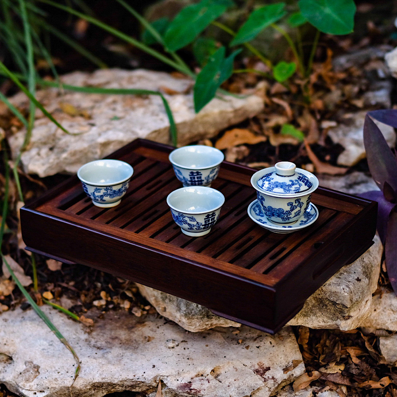 Large Dark Bamboo Cha Pan West China Tea