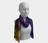 POEFASHION® CORAL REEF 4 Long Scarf - Royal Blue, Golds, Pinks, and Purple