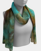 POEFASHION® Ithaca Peak Turquoise Long Scarf 3 - Light Blue to Sand Brown and Copper