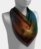 POEFASHION® Golden Glow Royston Painted Square Scarf - Royston Reds, Golds, Blues and Creams