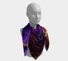 POEFASHION® Purple Spring 1 Square Scarf, Rich Royal Purple, Red, Cream, Royal Blue, Gold, Yellow, Sand, Orange, and Pink