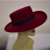 Red Wine Wide Brim Felt Fashion Hat - POEFASHION® Leather