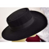 Black Felt Wide Brim Fashion Hat - POEFASHION® Leather