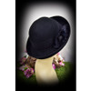 Elegant Black Double Floral Embellished Flanging Bowler Hat - POEFASHION® Leather