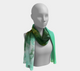 POEFASHION® Emerald Turquoise 1 Long Scarf - Emerald Greens to White
