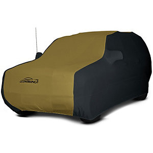 Coverking CVC1SS288AR2006 Custom Fit Satin with lycra yarns Indoor Car Cover - Black sides and gold insert