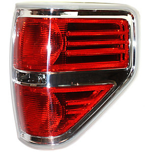 Replacement Halogen Tail Light - REPF730107 - Passenger Side, Red Lens, w/o Bulb(s), Styleside, Exc. FX2 Model