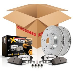 Powerstop Z36 Extreme Truck And Tow K3167-36 Cross-drilled and Slotted Brake Disc and Pad Kit, 2-Wheel Set - Front, Driver and Passenger Side