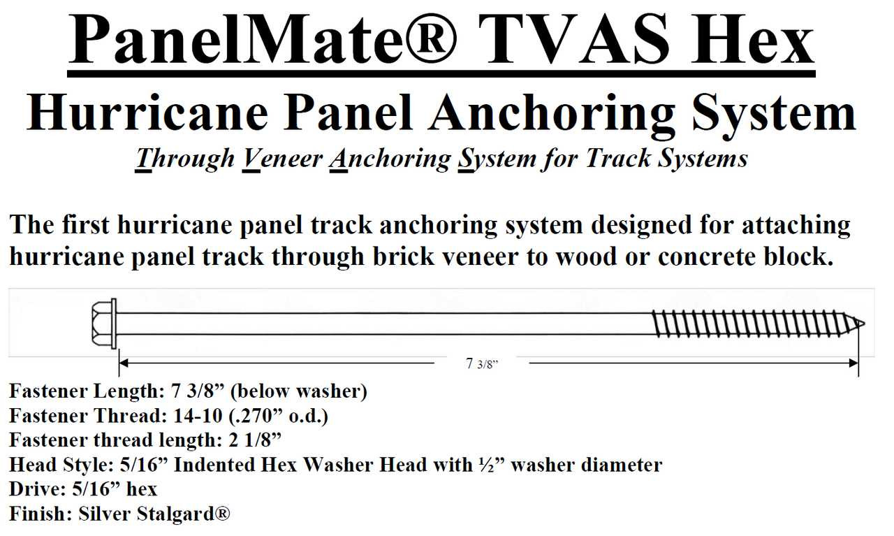 Male Panelmate Pro Screw Anchors for Hurricanes