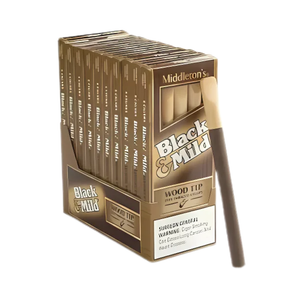 Black & Mild Wood Tip Original Cigars Pack of 5 10ct Black & Mild Wood Tip Original Cigars Pack of 5 10ct