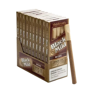 Black & Mild Wood Tip Wine Cigars Pack of 5 10ct Black & Mild Wood Tip Wine Cigars Pack of 5 10ct