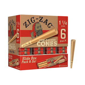Zig-Zag Pre Rolled Cones 1 1/4 Size Unbleached (Pack Of 36) Zig-Zag Pre Rolled Cones 1 1/4 Size Unbleached (Pack Of 36)