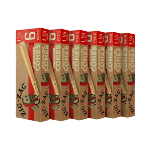Zig Zag Cones Unbleached 1.25 - 6 Cones Per Pack - 24 Packs Per Display Zig Zag Cones Unbleached 1.25 - 6 Cones Per Pack - 24 Packs Per Display
