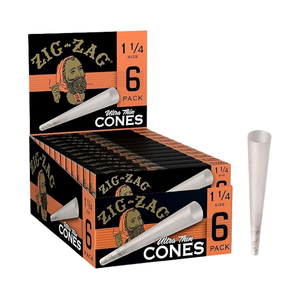 Zig-Zag Pre Rolled Cones 1 1/4 Size Ultra Thin (Pack of 24) Zig-Zag Pre Rolled Cones 1 1/4 Size Ultra Thin (Pack of 24)