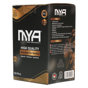 MYA Black Gold Premium Hookah Charcoal XL Size 72 Count
