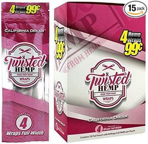 Twisted Hemp Wraps California Dream 15 Pouches of 4