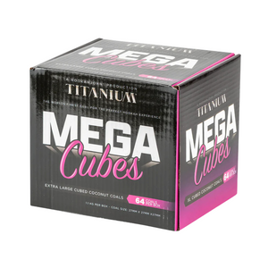 Titanium Mega Cubes Natural Hookah Coals 64ct Titanium Mega Cubes Natural Hookah Coals 64ct