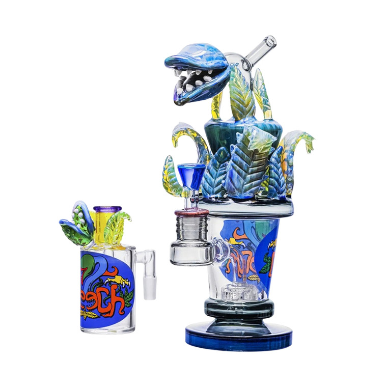 Cheech Glass 10.5" Venus And The Fly Trap Water Pipe With Ash Catcher Cheech Glass 10.5" Venus And The Fly Trap Water Pipe With Ash Catcher