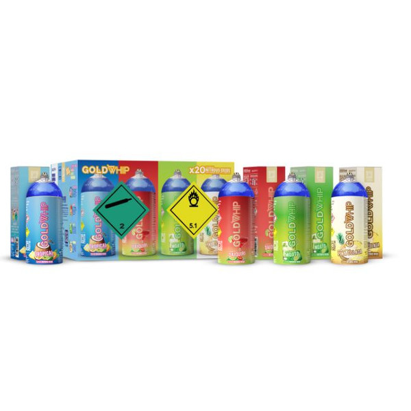 Gold Whip N2O 200g Mini Tropical Cocktail Range - Box of 20