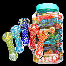 Light Blue Glass Pipe - 90pcs/Jar