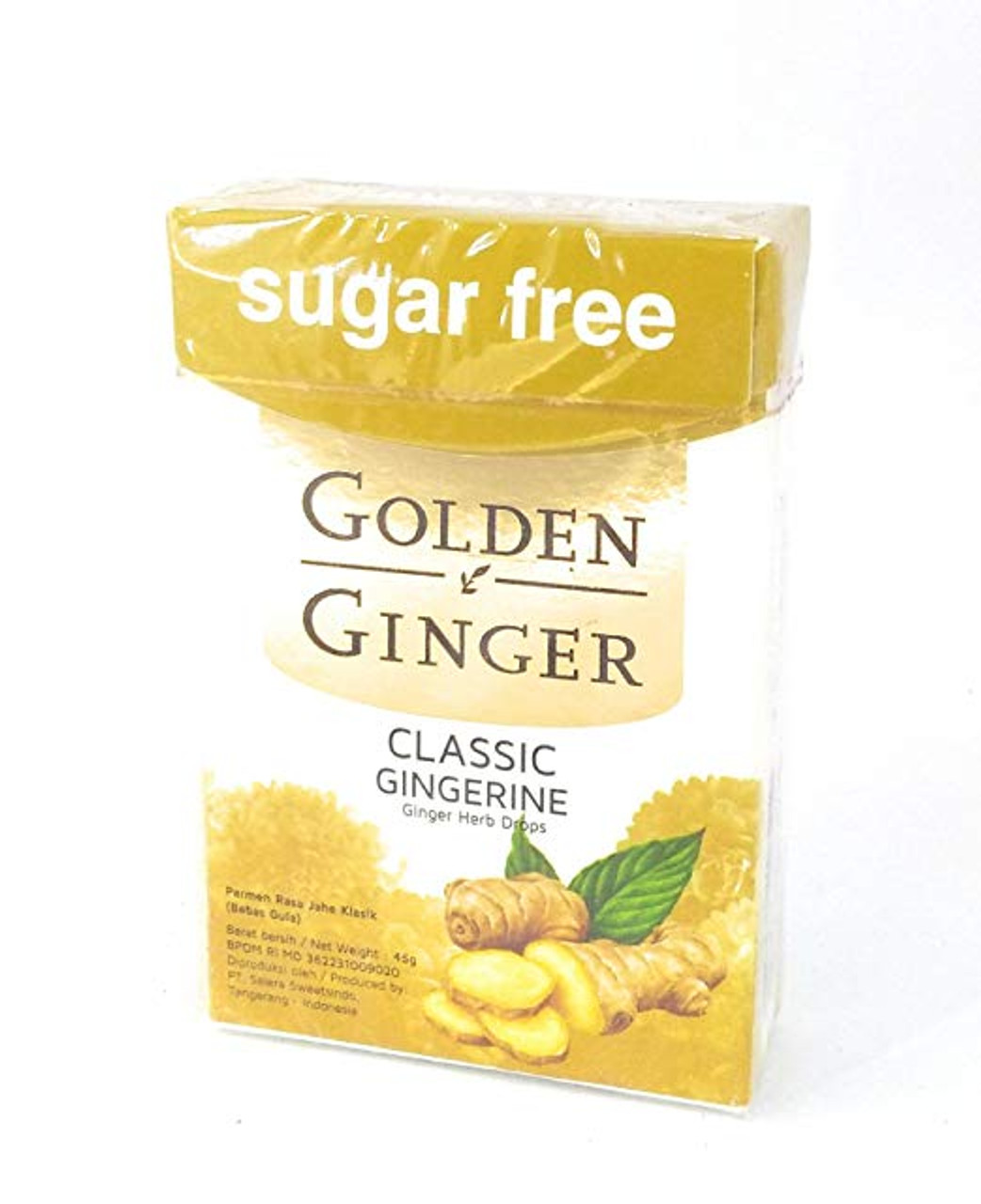 Golden Ginger Herb Drops Classic Gingerine (sugar free), 45 Gram