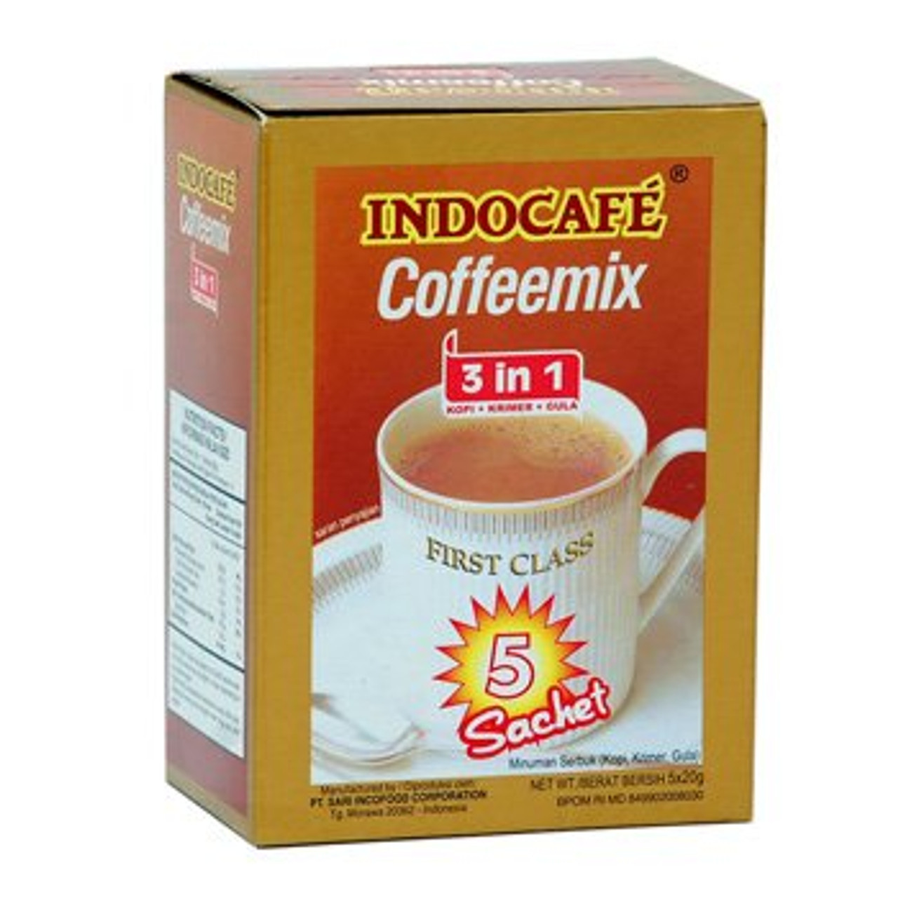 Indocafe Coffeemix 3 in 1 First Class 5-ct, 100 Gram