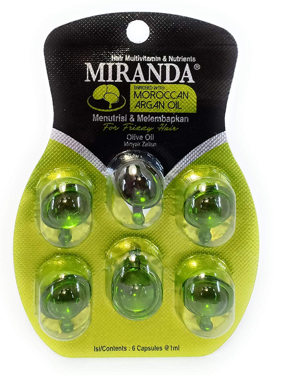 Miranda Hair Vitamin with Olive Oil, 12 Blister (@ 6 Capsules)