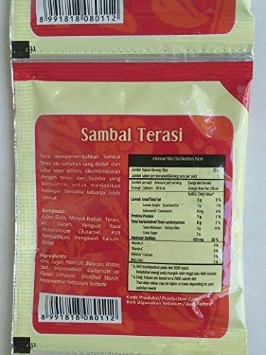 Uleg Sambal Terasi (Chili Shrimp Paste), 180 gram (@18gr x