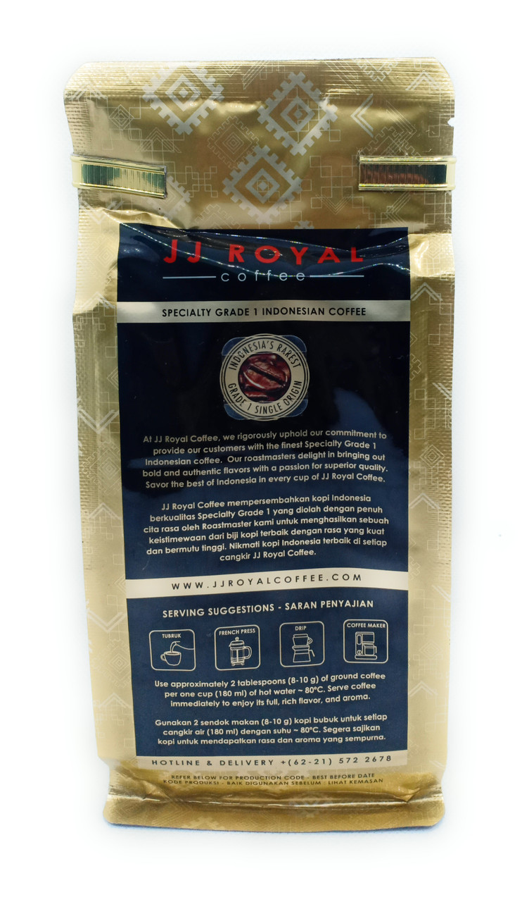  JJ Royal Aceh Gayo Arabica (Ground Coffee), 200 Gram 