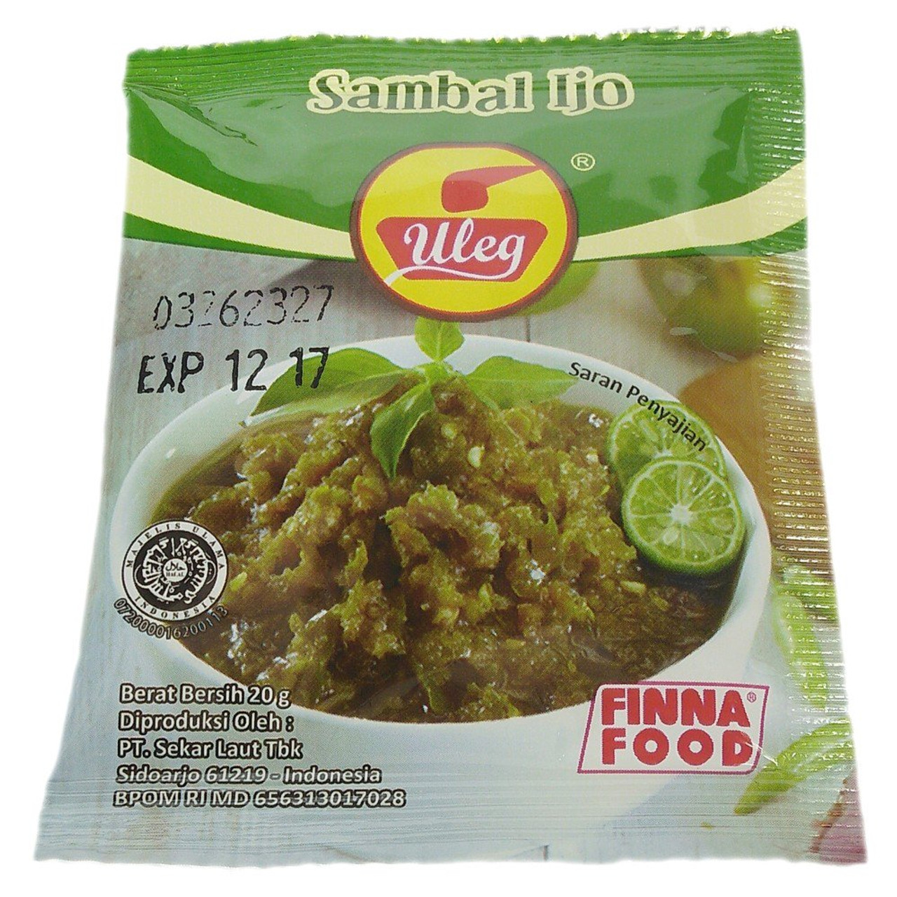 Finna Uleg Sambal Ijo (Green Chili Sauce), 180 gram (@18gr x