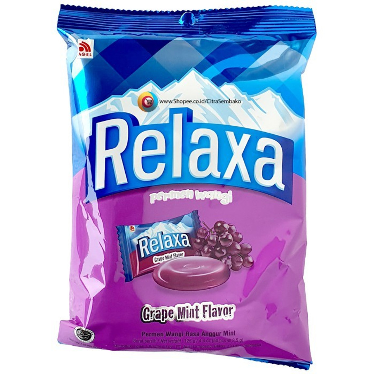 Relaxa Candy Grape Mint, 125 gram