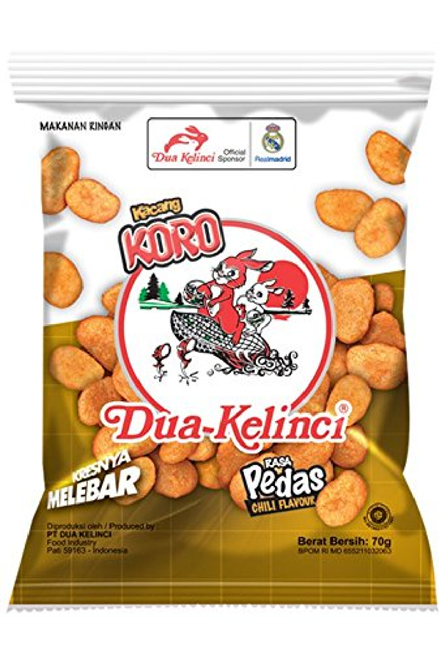 Dua Kelinci Kacang Koro Pedas, 70 Gram 