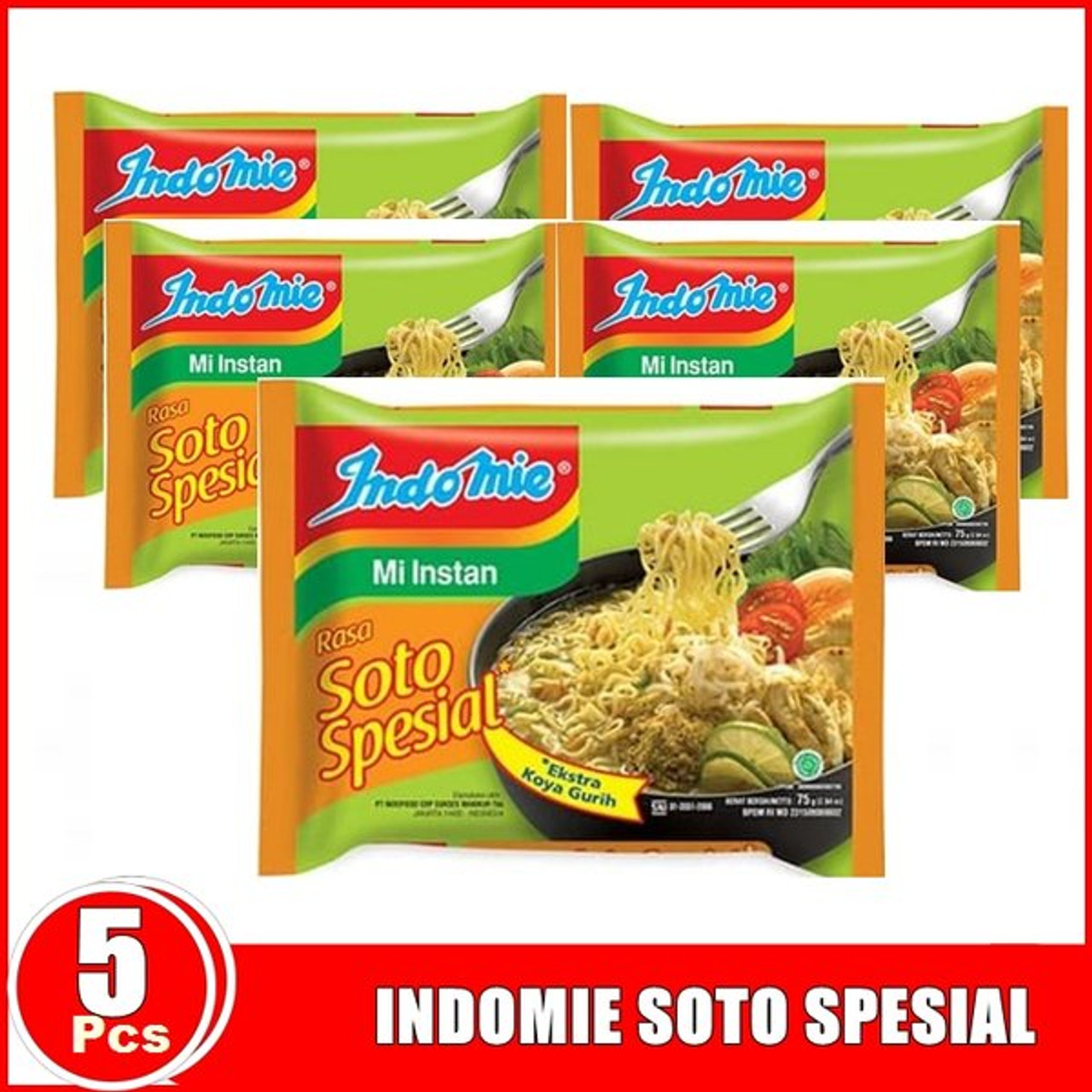 Indomie Instant Noodle Soto Spesial - with extra Koya , 75 Gram (1 pcs)