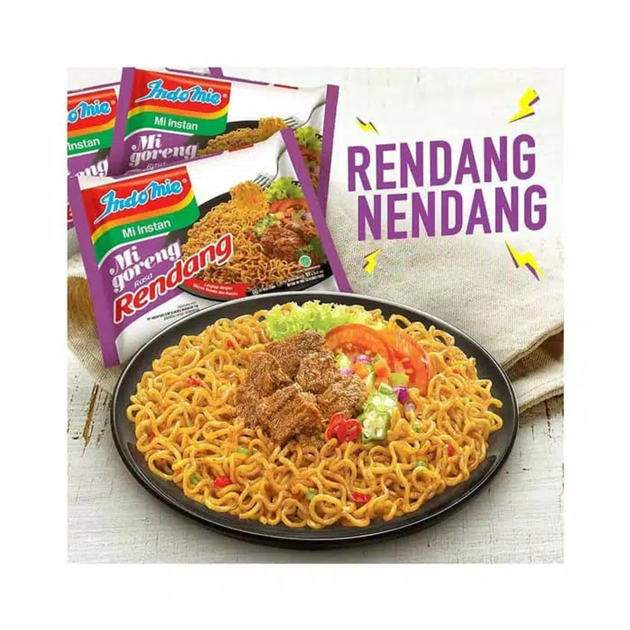 Indomie Instant Noodle Mi Goreng Rendang, 91 Gram (1 pcs)