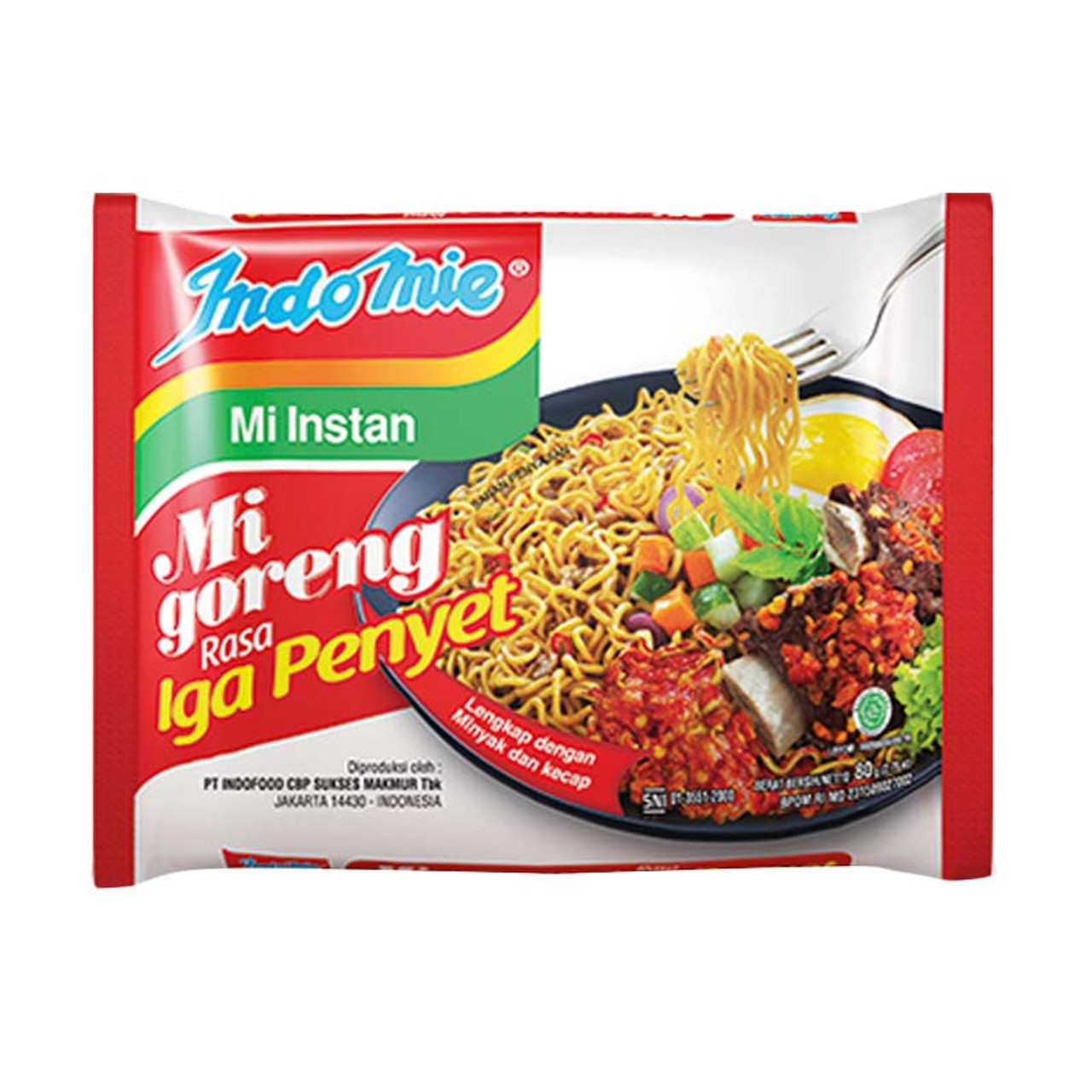 Indomie Instant Noodle Mi Goreng Rasa Iga Penyet, 80 Gram (1 pcs)
