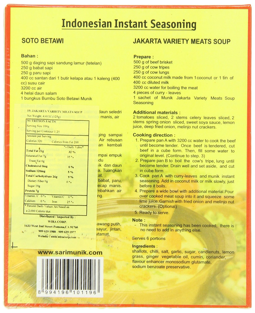 Munik Soto Betawi Jakarta Variety Meat Soup, 125-Gram 