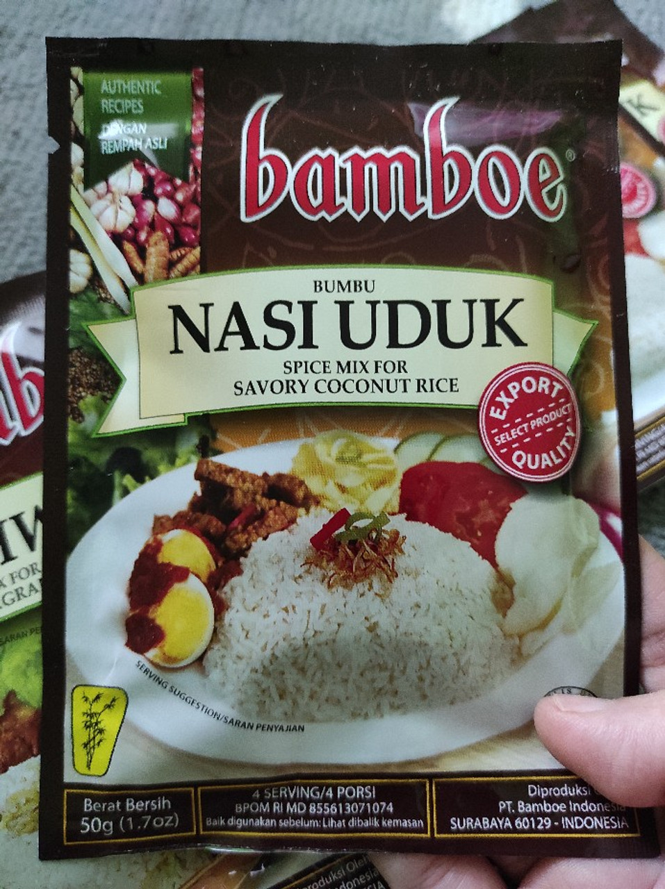 Bamboe Nasi Uduk - Savory Coconut Rice, 50gr (1.7 oz)